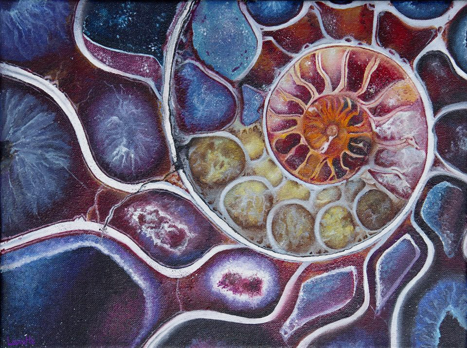 Peinture "Ammonite" par Laurette Dumeige